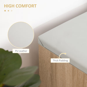 Shoe bench with padded cushion, natural color