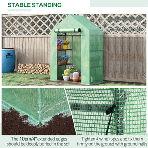 Portable garden greenhouse with 4 shelves
