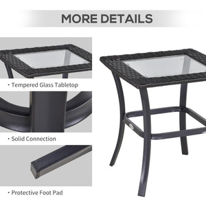 3-piece garden set in woven resin, dark grey.