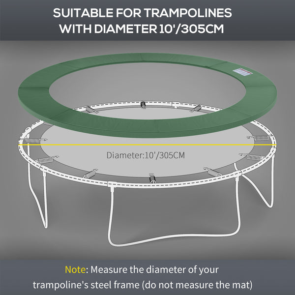 Replacement safety pad for 10-foot trampoline, green