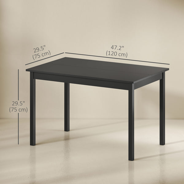 Country-style dining table, pine frame, black