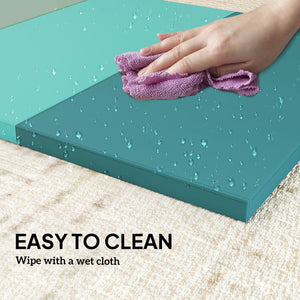 1.8m Folding Gymnastics Mat with Carry Handles, Mixed Green