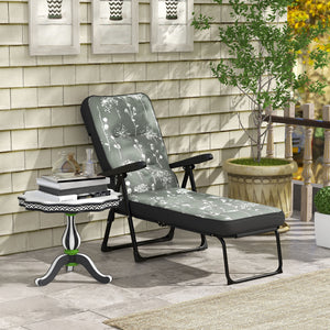 Armchair with folding and reclining padded cushion, grey 
