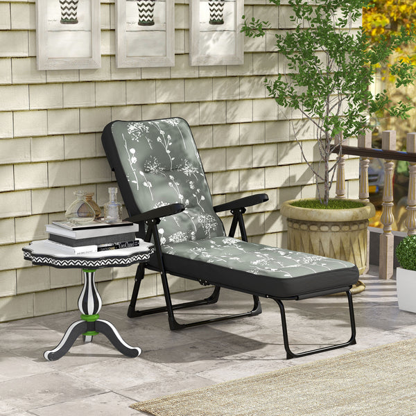 Armchair with folding and reclining padded cushion, grey 
