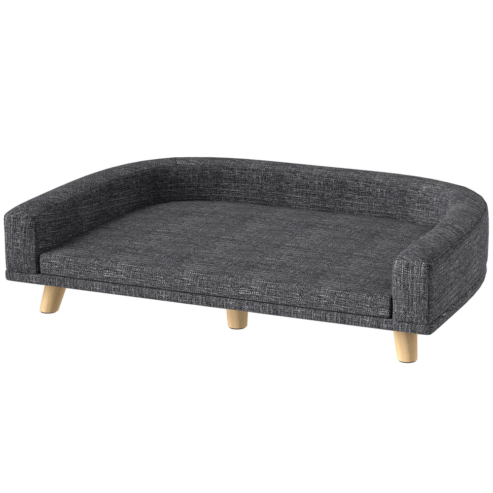 Sofa for large dogs with washable cover and non-slip pads, dark gray