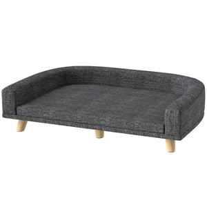Sofa for large dogs with washable cover and non-slip pads, dark gray