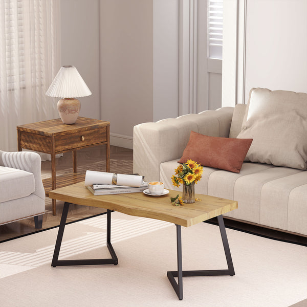 39" thick-top coffee table, oak and black effect