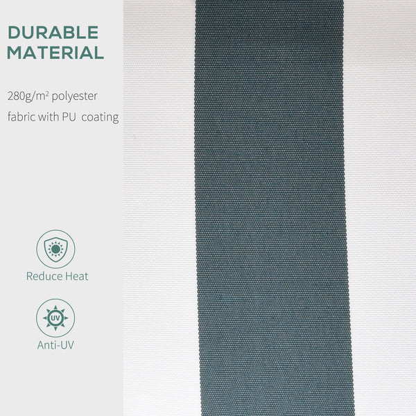 8' x 7' Retractable Awning, Patio Awnings, Sunshade Shelter with 280 g/m² UV & Water-Resistant Fabric and Aluminum Frame for Deck, Balcony, Yard, Green and White