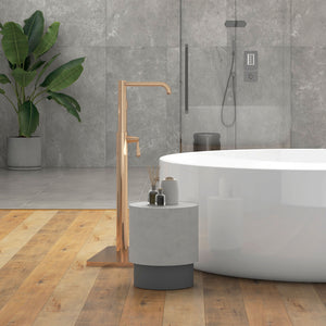 Lightweight concrete finish side table with 4 adjustable legs