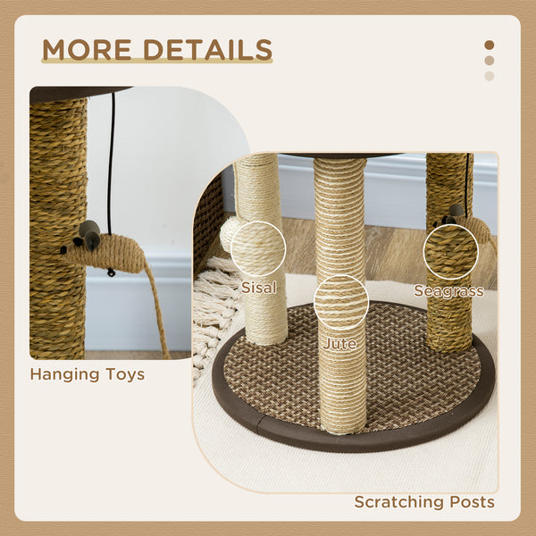 43cm scratching post with hanging toys