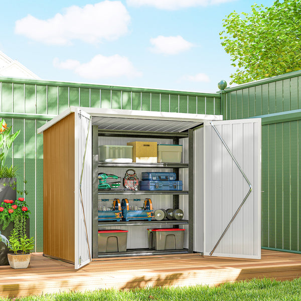 Metal garden shed with double door