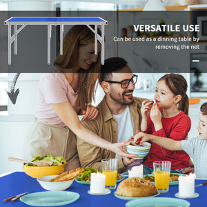 Portable Ping Pong Table with Net and Accessories, Blue