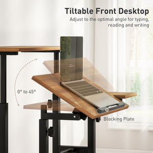 Height and tilt adjustable mobile desk
