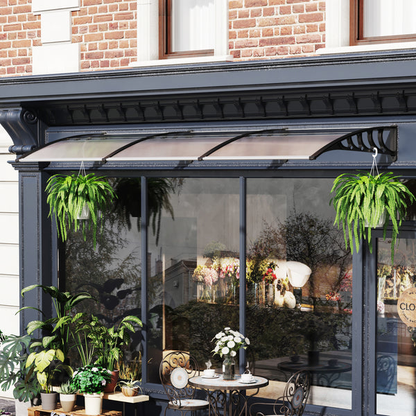 9.9 ft x 3.1 ft Clear Polycarbonate Door Canopy
