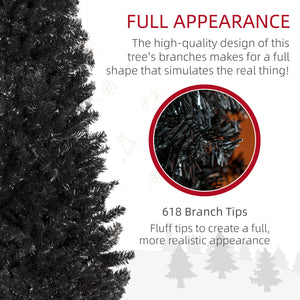 6ft Black Artificial Christmas Tree with Automatic Opening