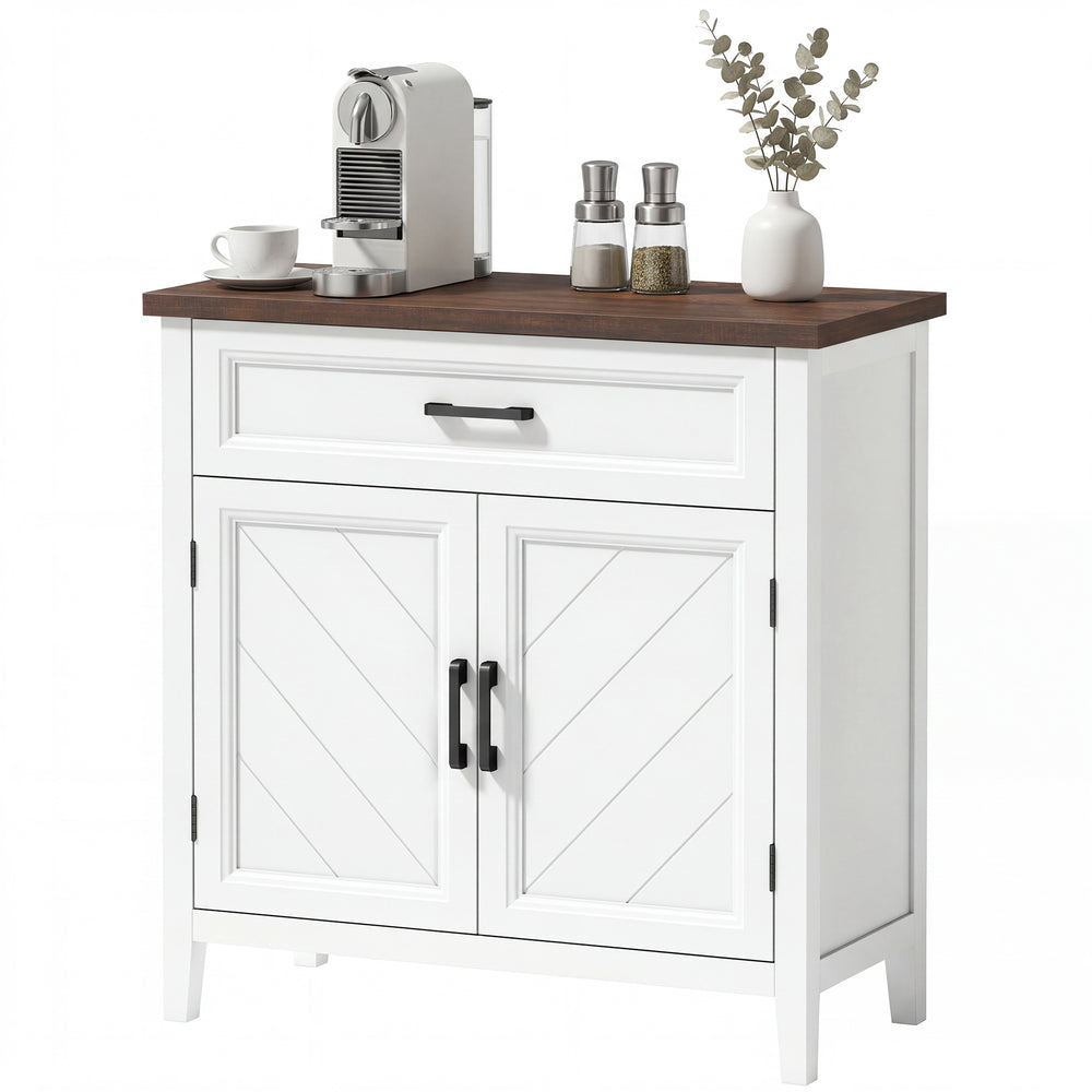 Modern Farmhouse Buffet Cabinet with Adjustable Shelf, Storage & 2 Doors