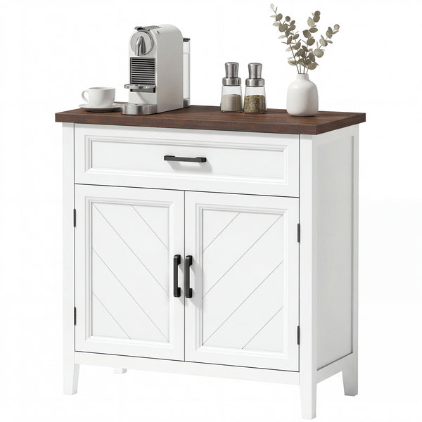 Modern Farmhouse Buffet Cabinet with Adjustable Shelf, Storage & 2 Doors