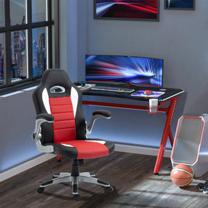 Gaming chair in synthetic leather, red
