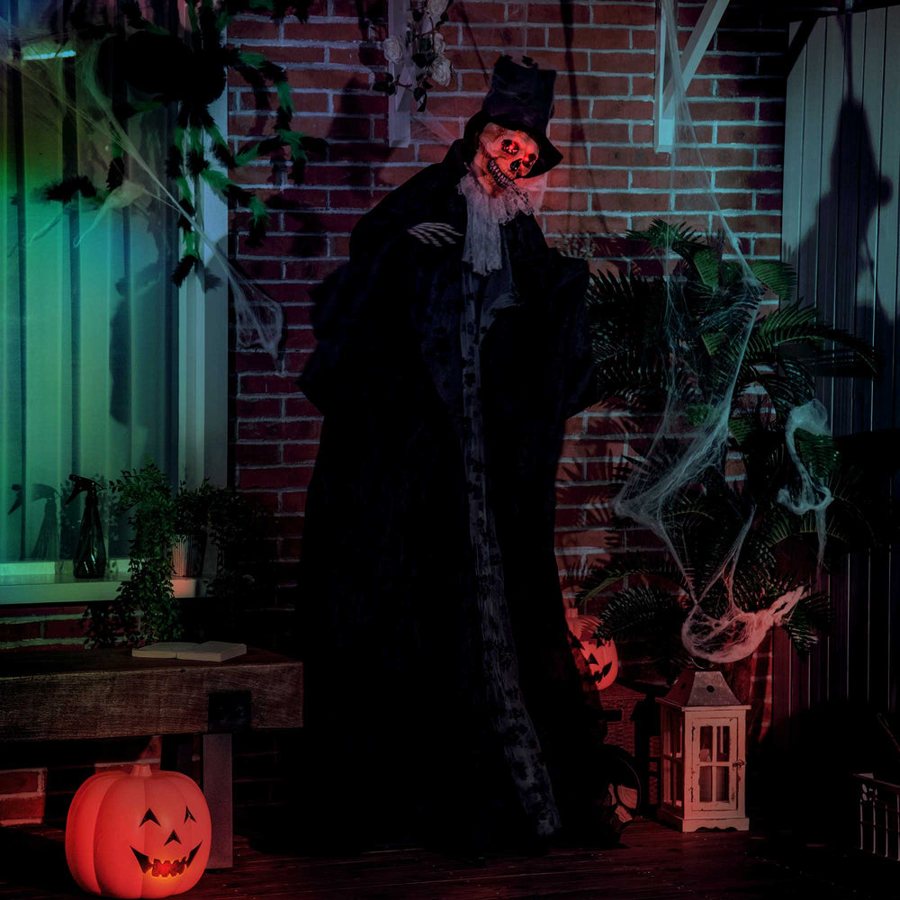 74" Animated Halloween Married Reaper with LED Eyes, Sounds, and Movements – Black