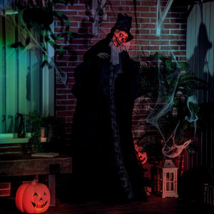 74" Animated Halloween Married Reaper with LED Eyes, Sounds, and Movements – Black