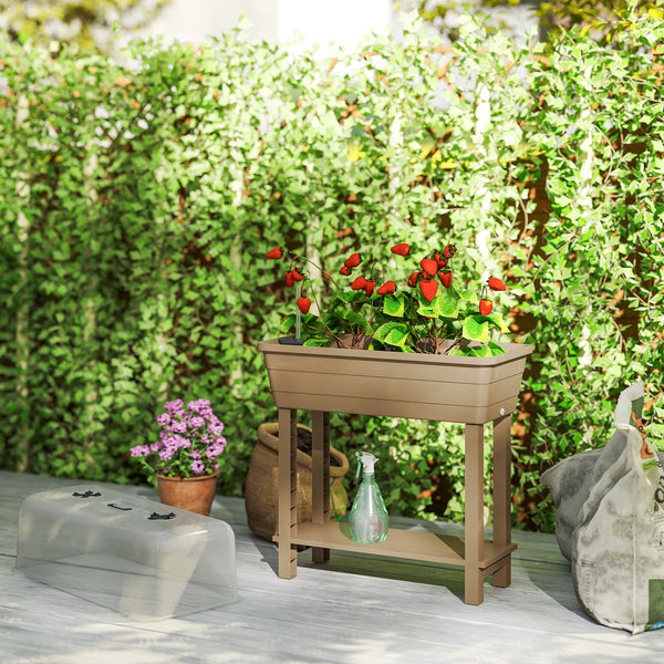 Raised garden bed with automatic watering, transparent lid and ventilation