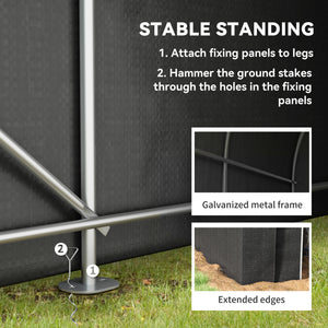 Heavy-duty and portable 5 x 8 galvanized steel motorcycle shelter, black