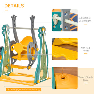 4-in-1 Slide and Swing Set for Kids
