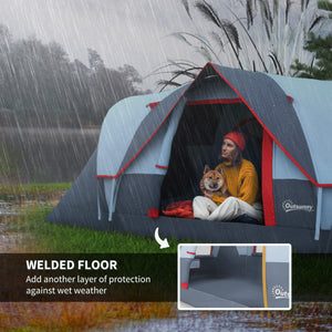 5-6 Person Family Tent with Light Hook, Carry Bag for Camping, Hiking and Travel, Grey