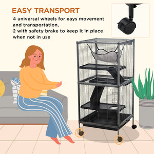 4-Tier Rolling Cage for Rodents