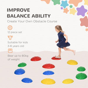Set of 12 children's balancing stones with non-slip mat, turtle shell design