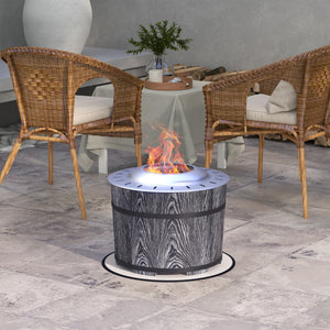 Smoke-free wood-burning fireplace with rug