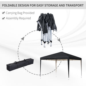 10 x 10 folding tent with carry bag, black