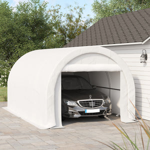 Heavy-duty 10 x 16 carport with zipped door, white