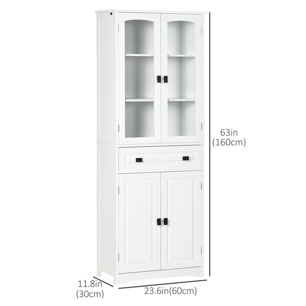 Kitchen cabinet with adjustable shelves, white
