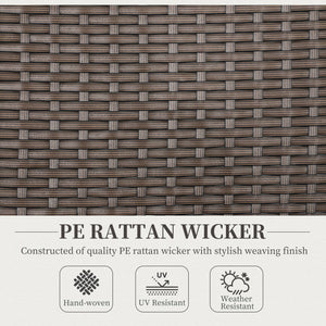 Folding Wicker Dining Chair with Steel Frame, Armrests and Backrest, Brown