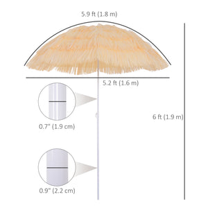 6-foot beach umbrella, wheat color