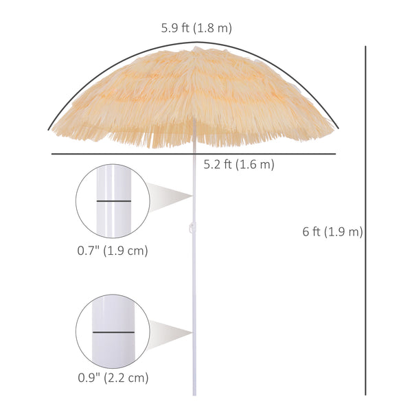 6-foot beach umbrella, wheat color