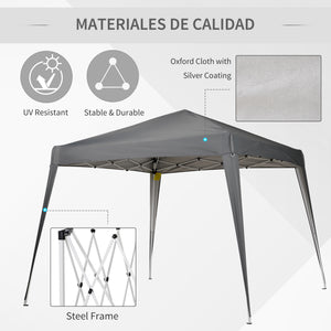 8 x 8 folding tent, carrying bag included, grey