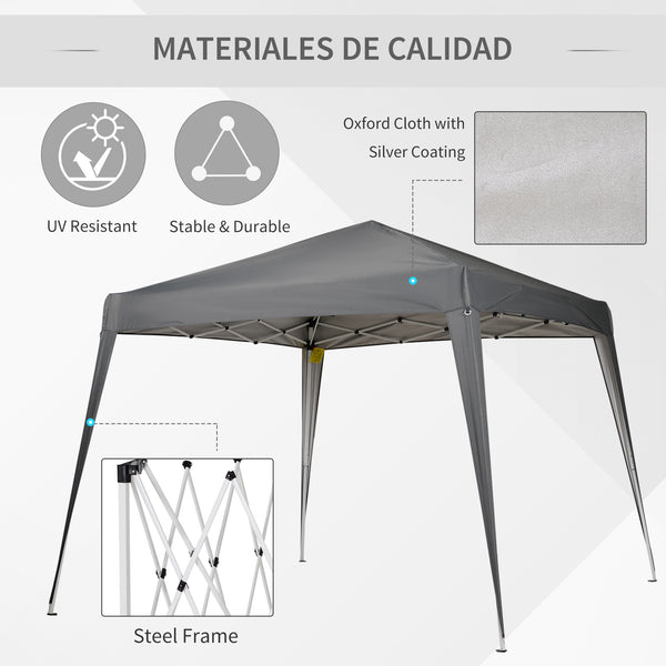 8 x 8 folding tent, carrying bag included, grey