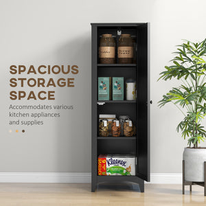 Storage unit with 4 tiered shelves, black