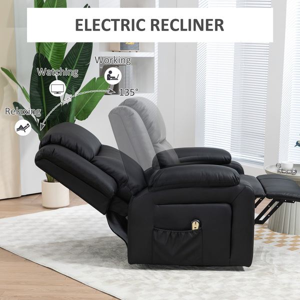 Black Leatherette Power Recliner Lift Chair with Remote Control
