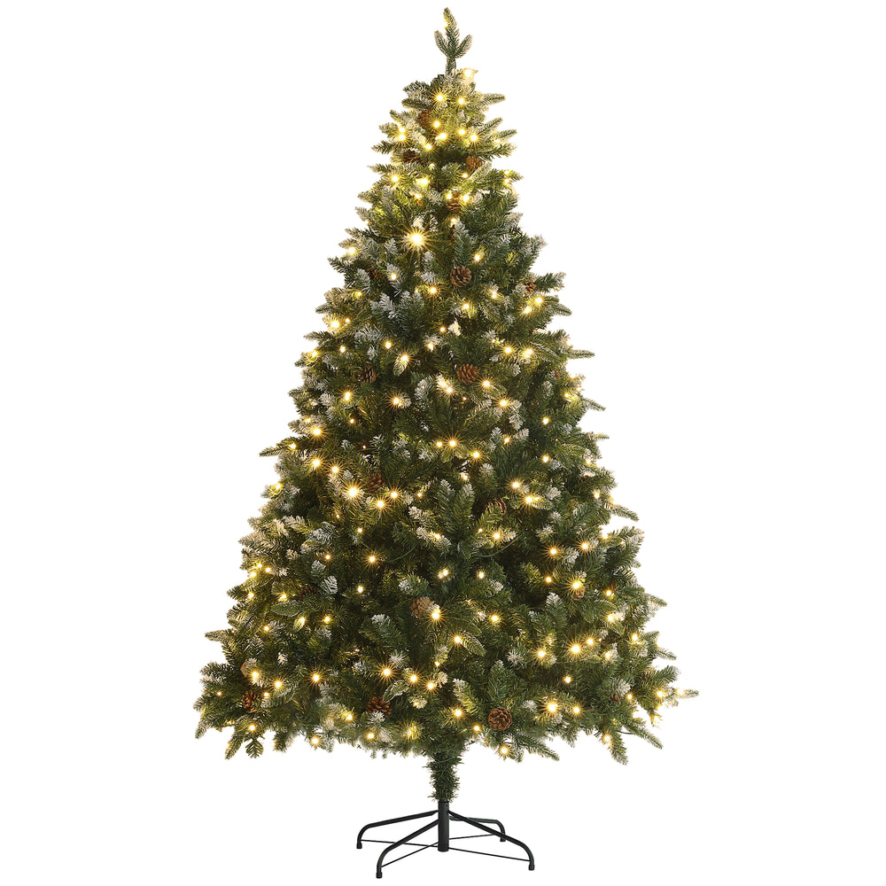 7ft Pre-Lit Artificial Christmas Tree with Dual-Color LED Lights