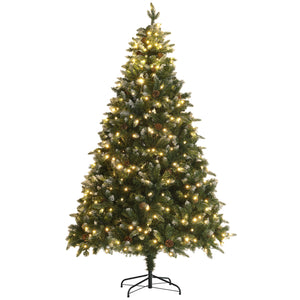 7ft Pre-Lit Artificial Christmas Tree with Dual-Color LED Lights