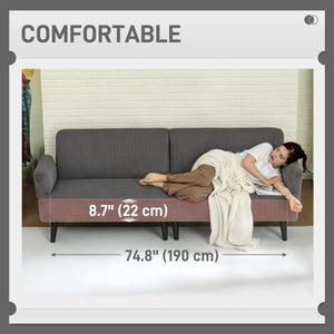 3-seater corduroy sofa with rubberwood legs and extra-wide seat, grey