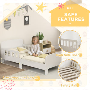 Single bed frame with safety side rails, white