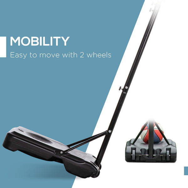 Basketball Hoop with Stand and Weighted Base, Casters, Black