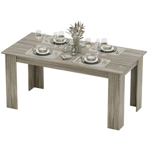 Kitchen table for 4 to 6 people, wood effect, grey 