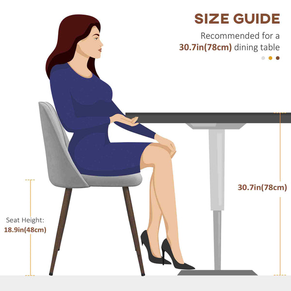 Set of 4 velvet upholstered dining chairs, grey