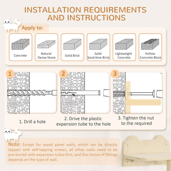 Wall-mounted cat shelf, grey