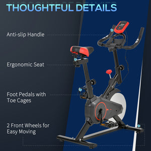 Magnetic Resistance Exercise Bike with LCD Display, Comfortable Seat Cushion